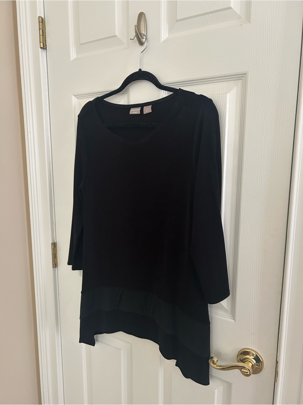 Chico's Black Layered-Hem Tunic